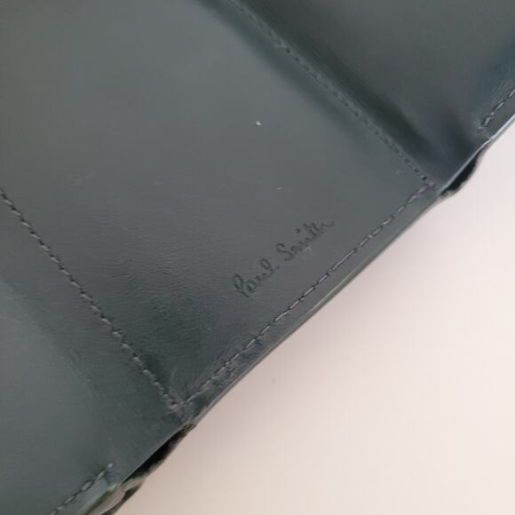 Paul Smith Rabbit Leather Unisex Wallet Card Bill Designer Compact Small Green - Picture 7 of 12